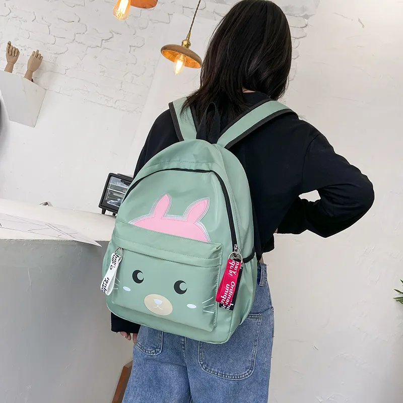 URBAN FOREST Nylon Backpack Regular Unisex Black/Pink/Watermelon Red/Green-19