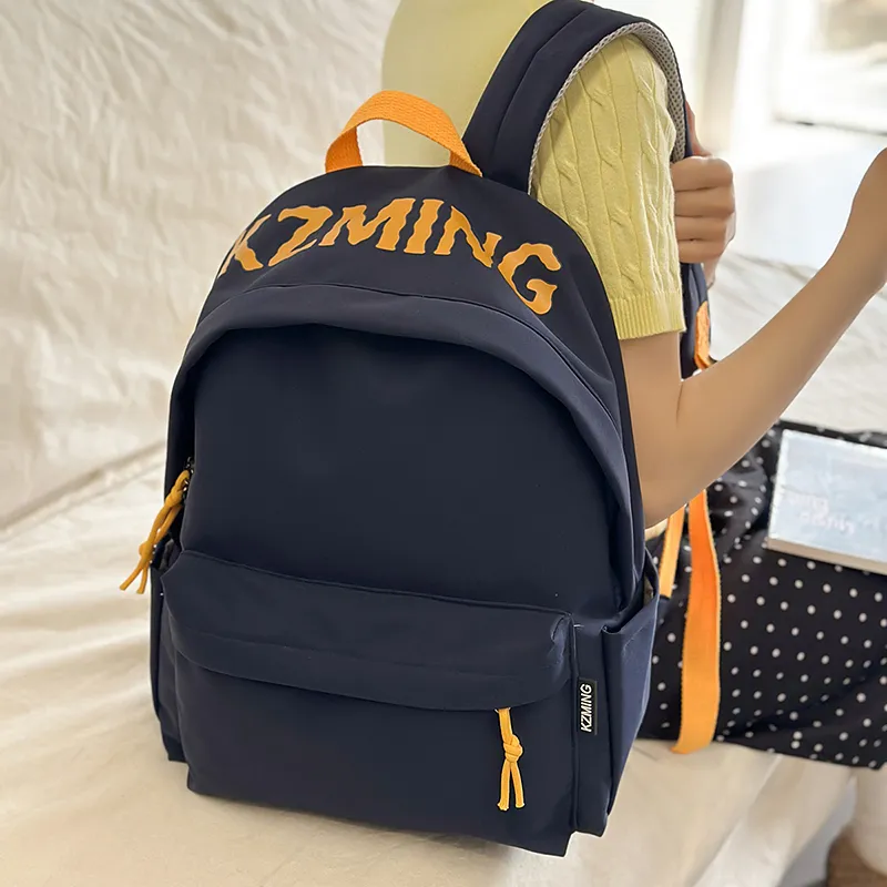URBAN FOREST Nylon Backpack Unisex Black/Red/Yellow/Navy Blue-22