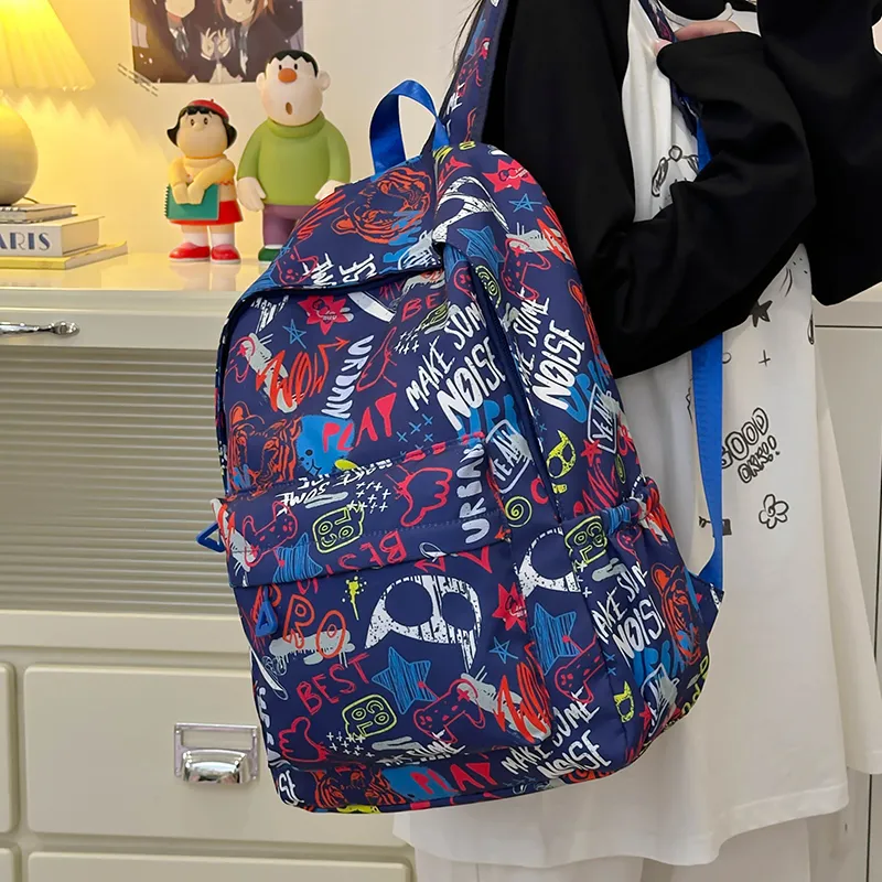 URBAN FOREST Polyester Backpack Regular Unisex White/Gray/Black/Blue-21