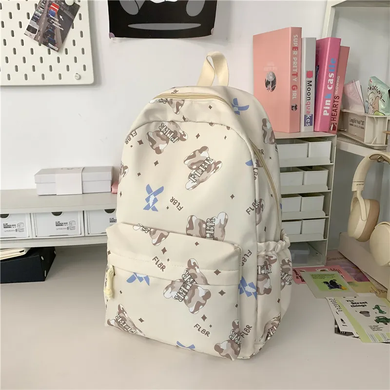 URBAN FOREST Nylon Backpack Unisex White/Color/Black Purple/Green/Lazy/Cover-5