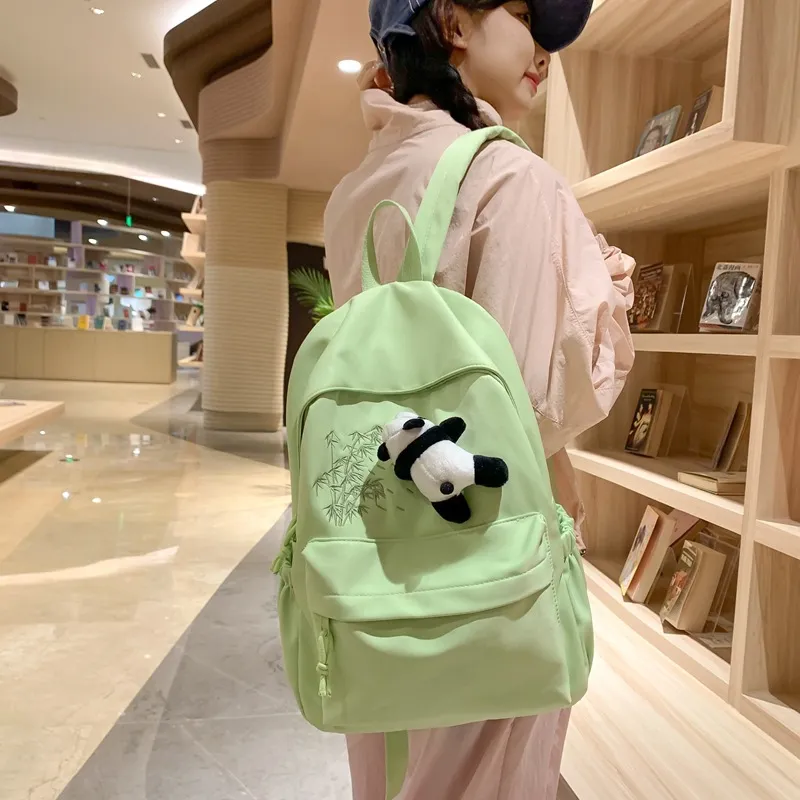 URBAN FOREST Nylon Backpack Unisex Ecru/Black/Pink/Light Yellow/Light Green/Light Blue-17