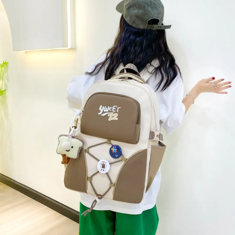 URBAN FOREST Nylon Backpack Women's Yellow/Green/Brown/Black-14