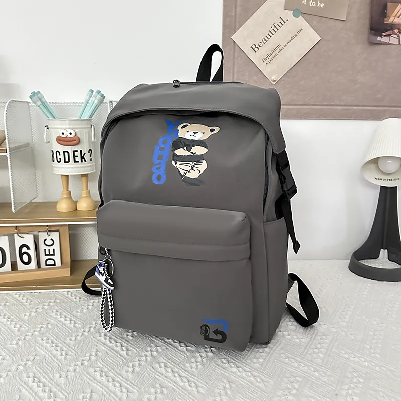URBAN FOREST Nylon Backpack Unisex Army Green/Dark Blue/Gray/Yellow/Black-12