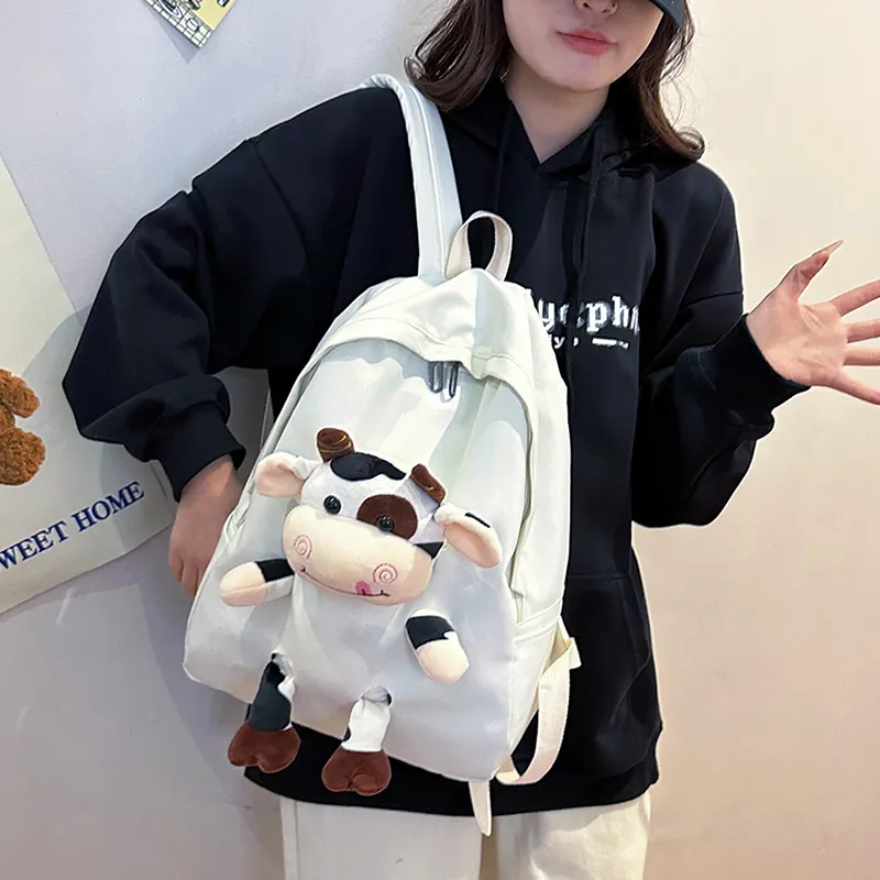 URBAN FOREST Nylon Backpack Unisex Blue/Pink/Black/White/Cow Color-21