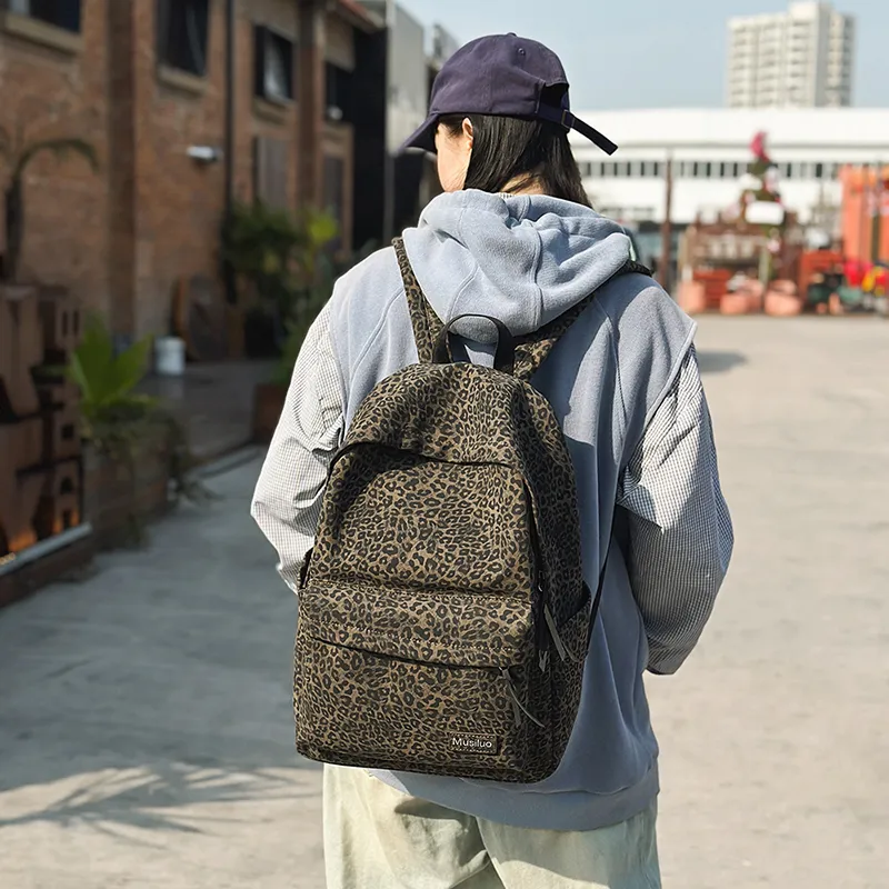 URBAN FOREST Flannelette Backpacks Regular Unisex Brown/Blue/Black-4