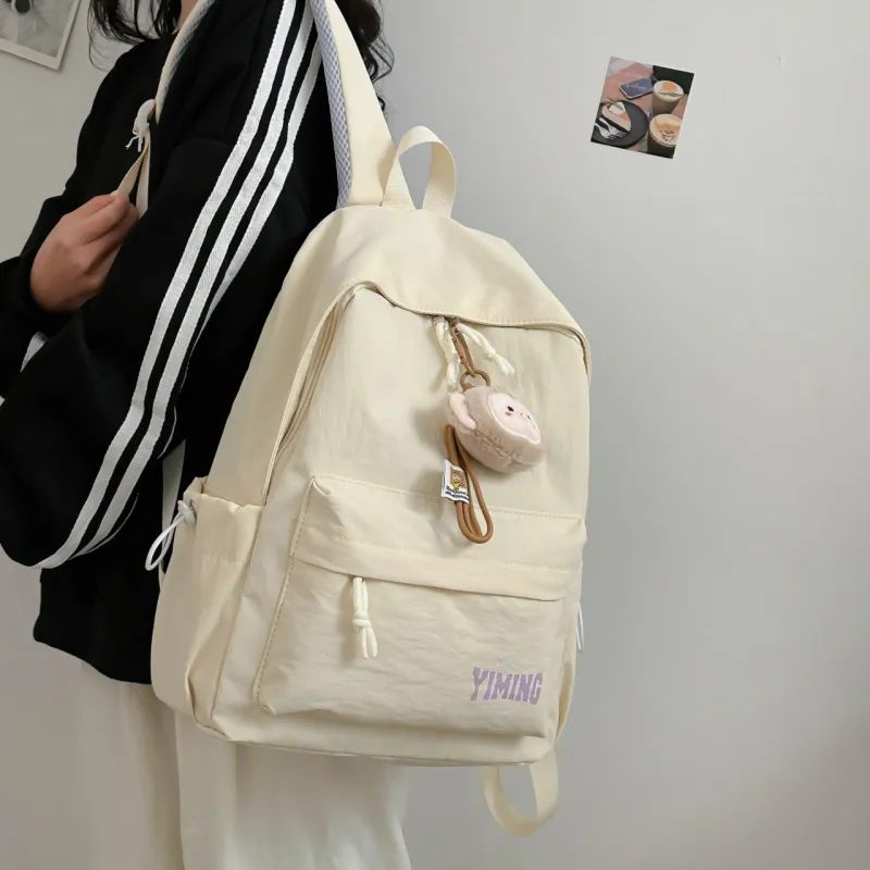 URBAN FOREST Nylon Backpack Unisex Pink/Light Blue/Burgundy/Black/White-21