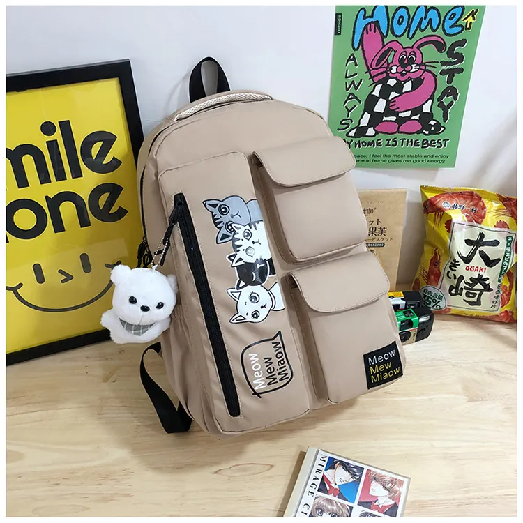 URBAN FOREST Oxford Backpack Unisex Yellow/Black/Khaki/Blue-12