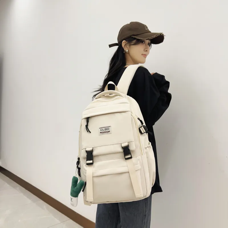 URBAN FOREST Nylon Backpack Regular Unisex White/Black/Red/Purple-5