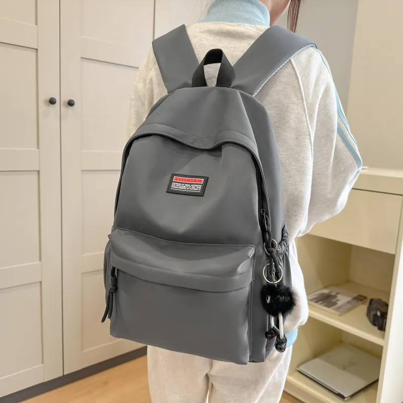 URBAN FOREST Nylon Backpack Unisex White/Gray/Black/Green/Blue/Pink-7