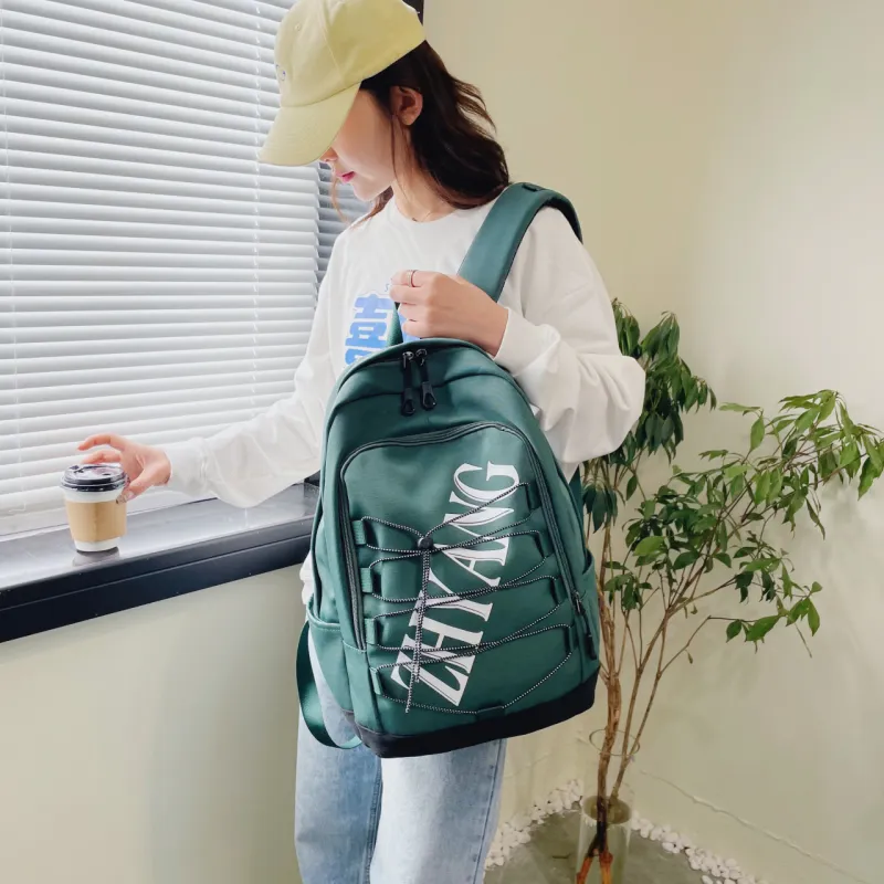 URBAN FOREST Nylon Backpack Unisex Blue/Green/Purple/Black-9