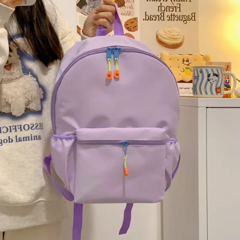 URBAN FOREST Polyester Backpack Unisex White/Black/Purple/Green/Blue-9