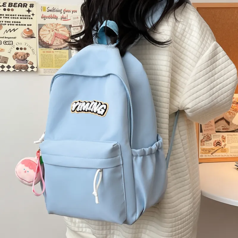 URBAN FOREST Nylon Backpack Unisex Red/Light Yellow/Green/Blue/White/Black-24