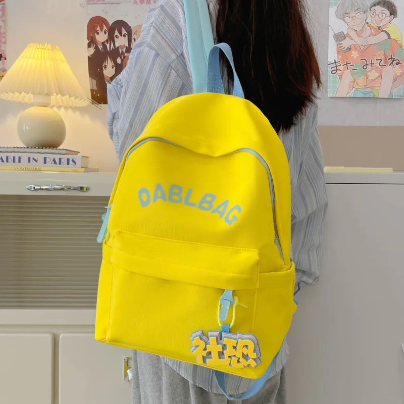 URBAN FOREST Nylon Backpack Unisex Yellow/Green/Ecru-5