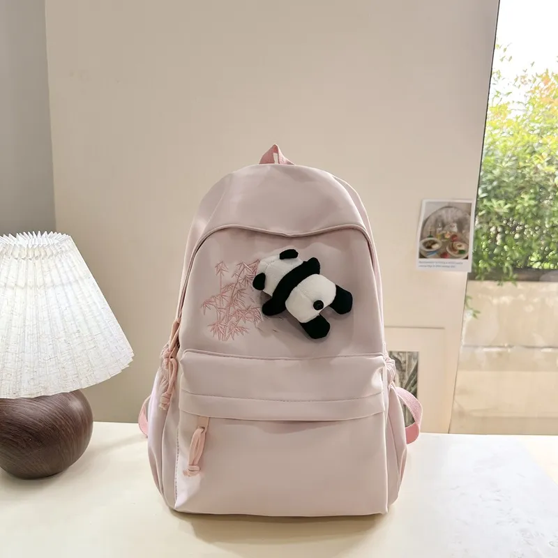 URBAN FOREST Nylon Backpack Unisex Ecru/Black/Pink/Light Yellow/Light Green/Light Blue-8