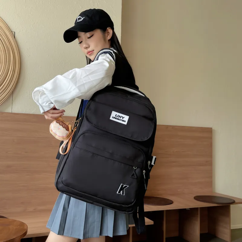 URBAN FOREST Nylon Backpack Women's White/Black/Yellow/Blue-2
