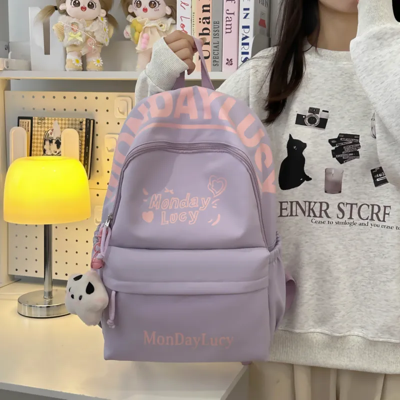 URBAN FOREST Nylon Backpack Women's Purple/Pink/Blue/Black/White-4