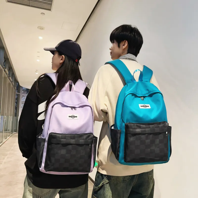 URBAN FOREST Nylon Backpack Regular Unisex Black/Pink/Purple/Lake Blue/Navy Blue-15