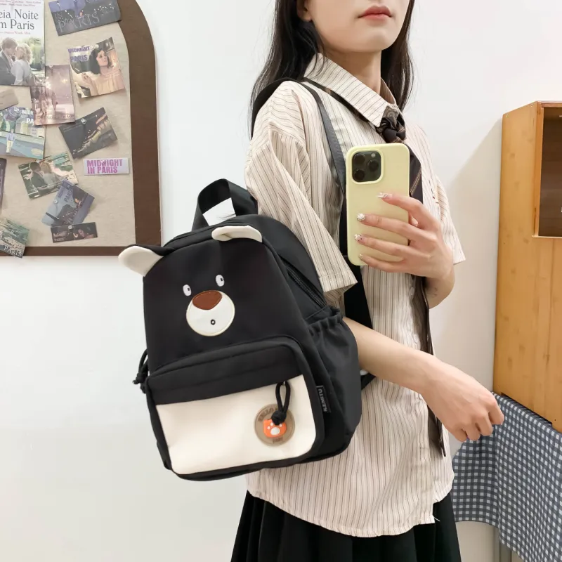 URBAN FOREST Nylon Backpack Regular Unisex Purple/Brown/Khaki/Blue/Pink/Black-27