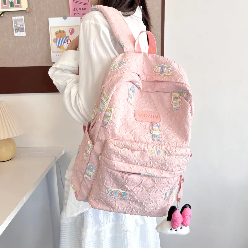 URBAN FOREST Nylon Backpack Regular Unisex Blue/Purple/Pink/Black/White-12