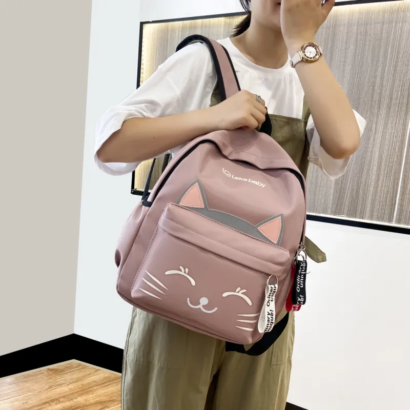 URBAN FOREST Nylon Backpack Regular Unisex Black/Pink/Red/Green-7