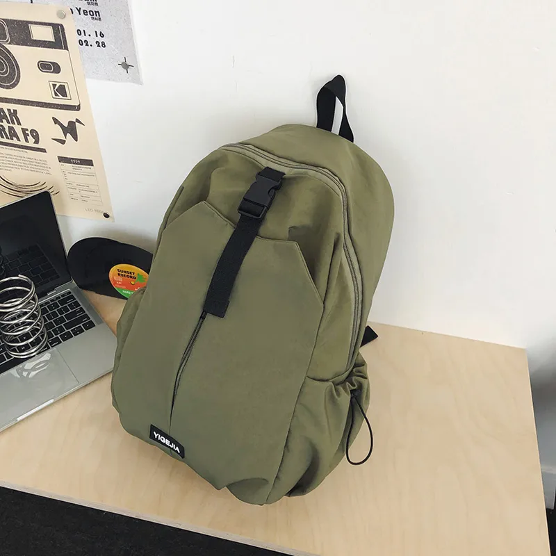 URBAN FOREST Nylon Backpack Unisex Orange/Army Green/Ecru/Black/Dark Blue-4