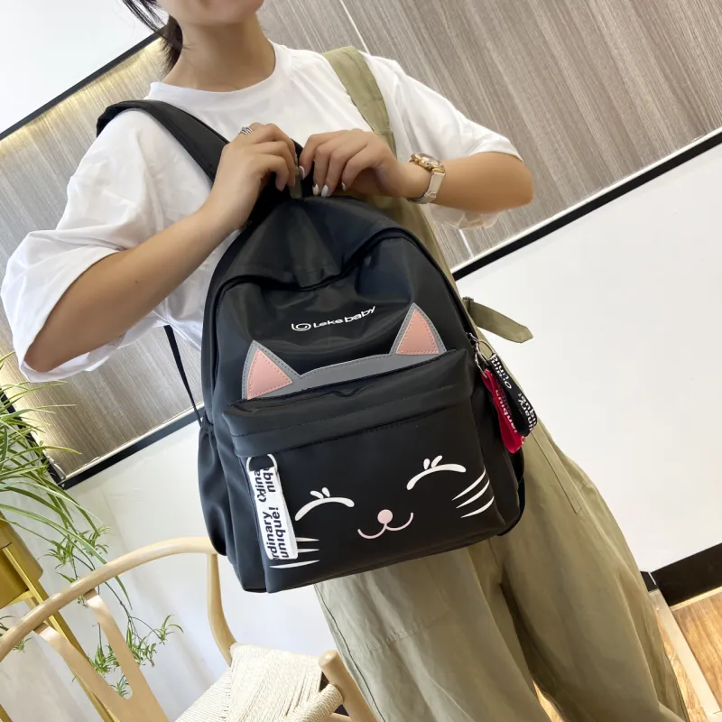 URBAN FOREST Nylon Backpack Regular Unisex Black/Pink/Red/Green-2