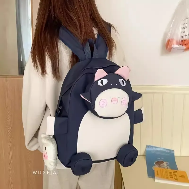 URBAN FOREST Nylon Backpack Regular Unisex Black/Pink/Dark Blue-12