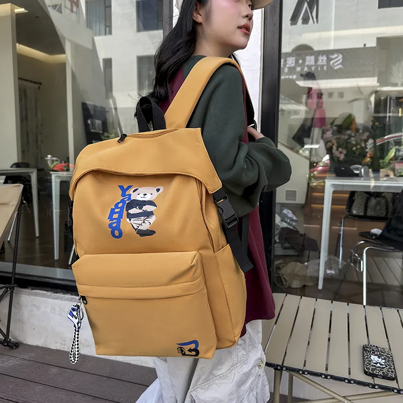 URBAN FOREST Nylon Backpack Unisex Army Green/Dark Blue/Gray/Yellow/Black-18