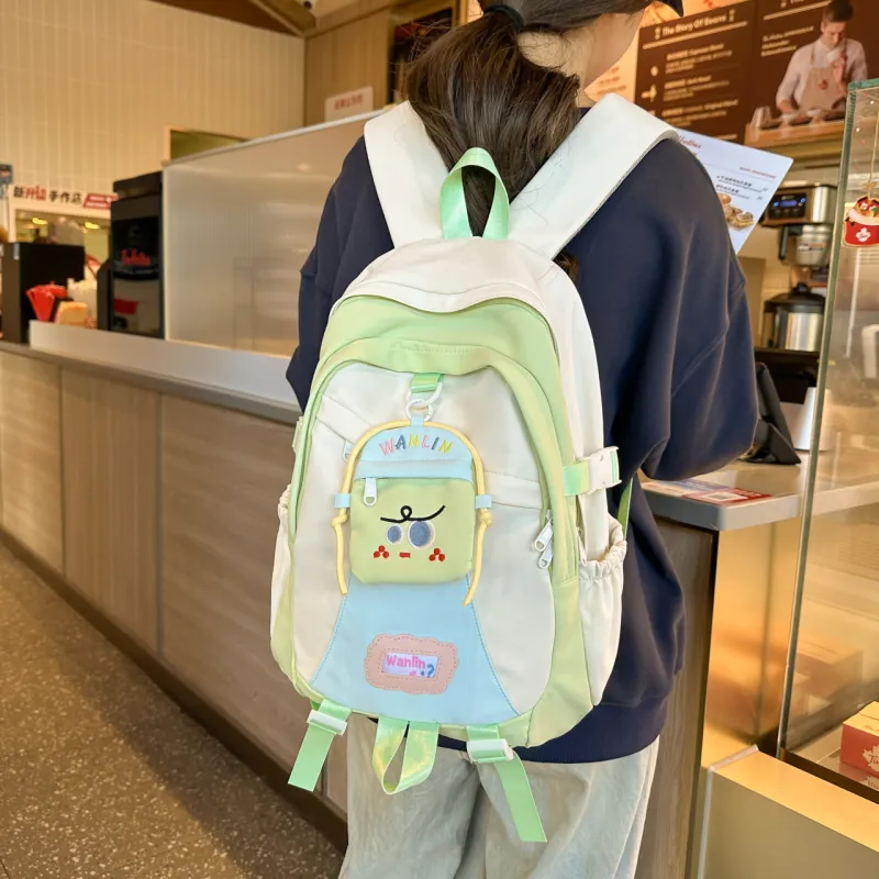 URBAN FOREST Nylon Backpack Women's Blue/Green/Pink/Black-7
