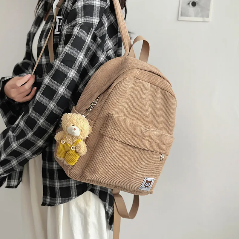 URBAN FOREST Corduroy Backpack Unisex Multicolor-15