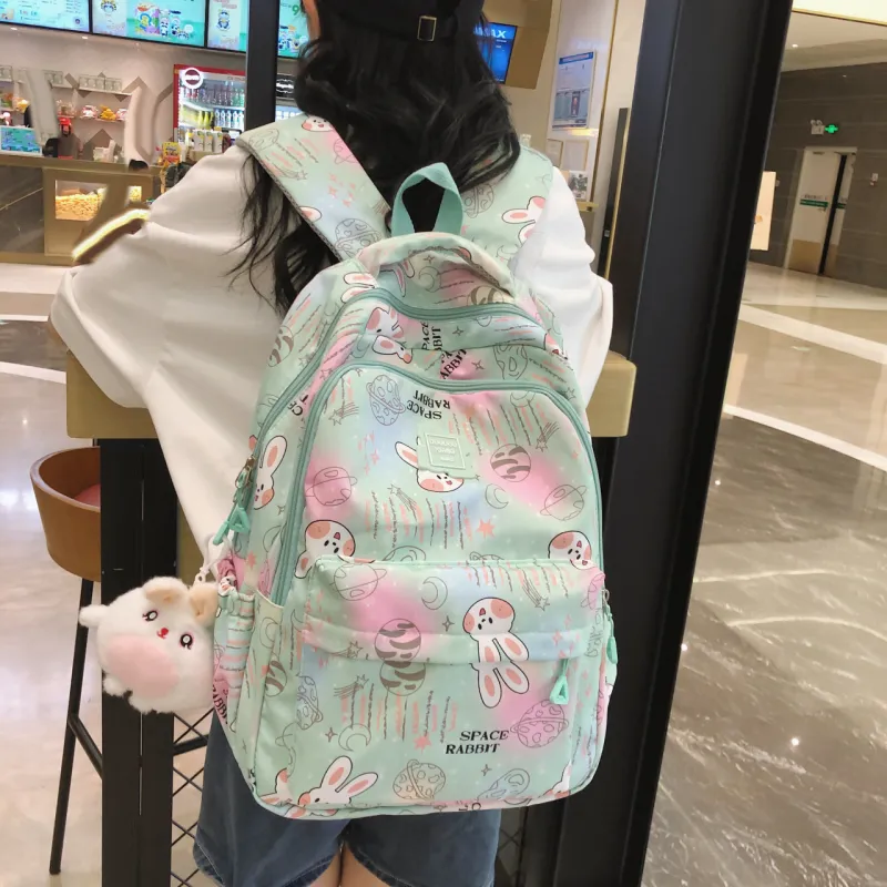 URBAN FOREST Nylon Backpack Regular Women's Pink, Violet, Yellow, Green, Sky Blue-18
