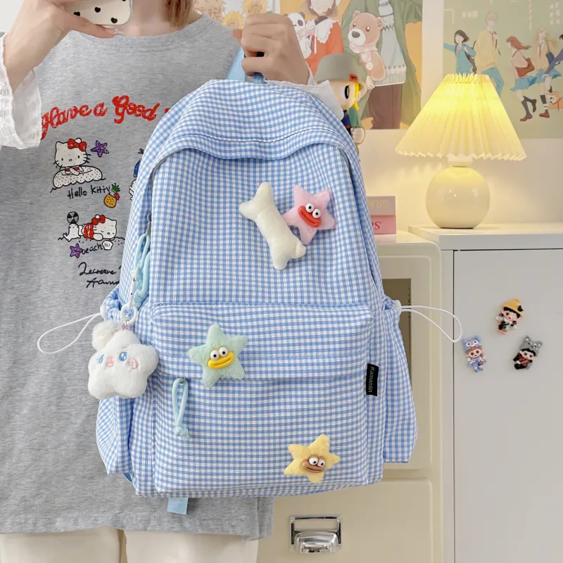URBAN FOREST Nylon Backpack Unisex Black/Red/Yellow/Green/Blue/Pink-25
