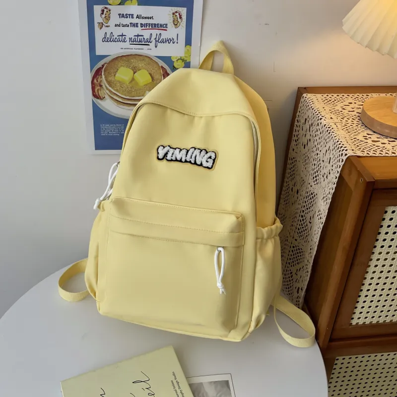 URBAN FOREST Nylon Backpack Unisex Red/Light Yellow/Green/Blue/White/Black-14