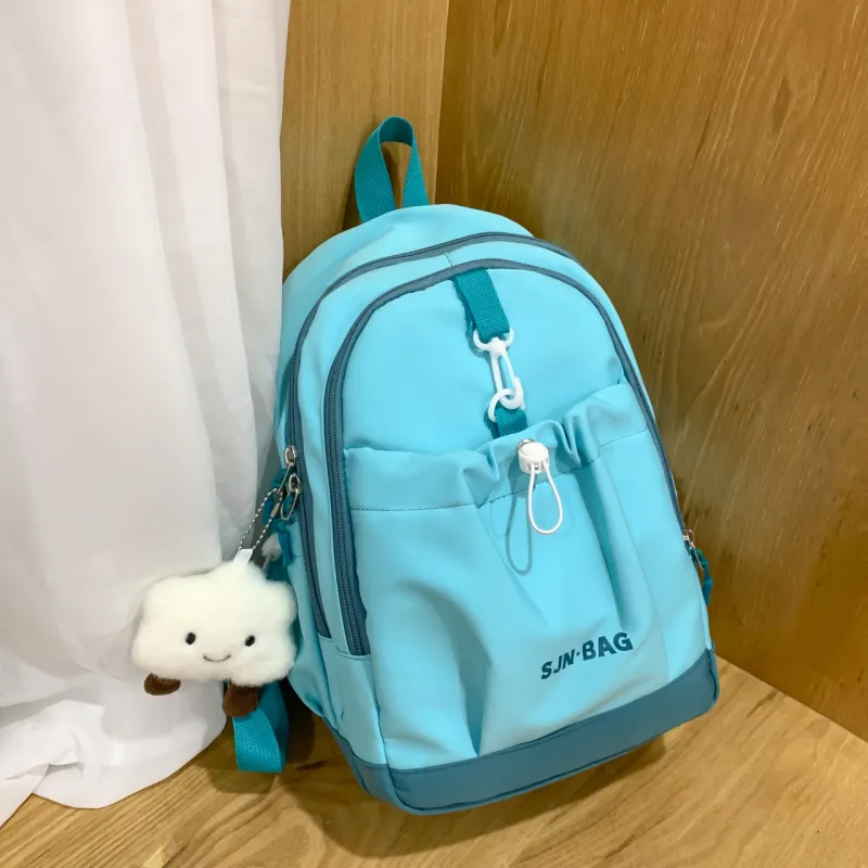 URBAN FOREST Nylon Backpack Unisex Black/Yellow/Green/Blue/Pink-13
