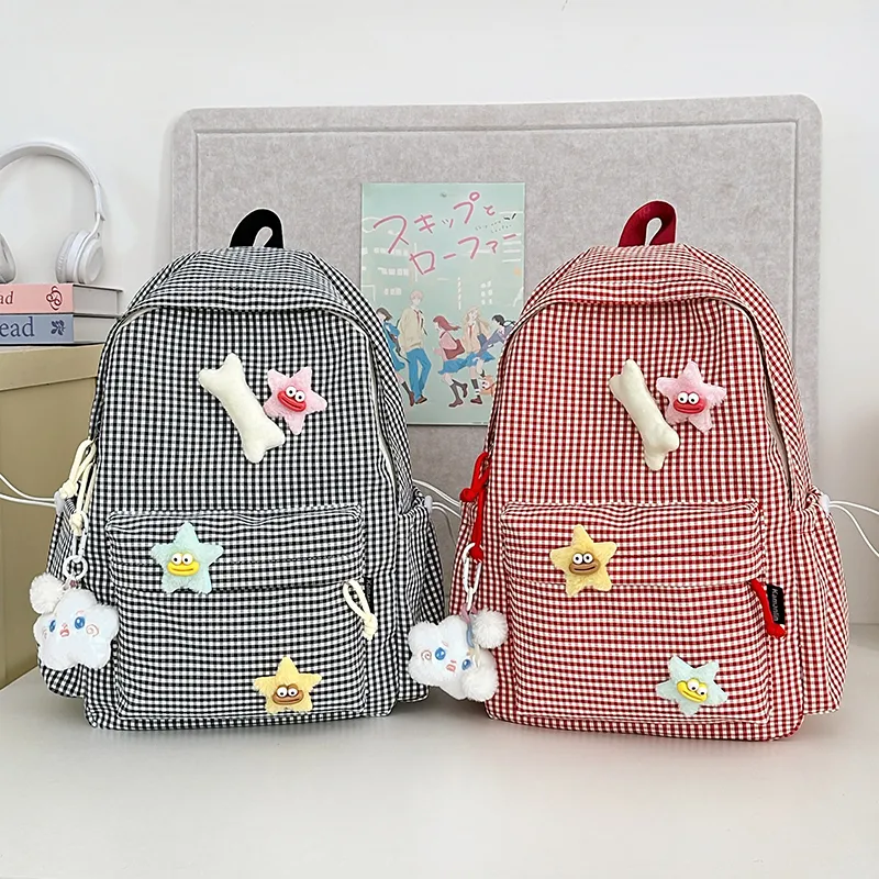 URBAN FOREST Nylon Backpack Unisex Black/Red/Yellow/Green/Blue/Pink-5