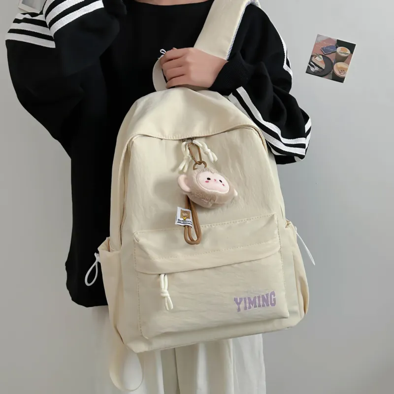 URBAN FOREST Nylon Backpack Unisex Pink/Light Blue/Burgundy/Black/White-22