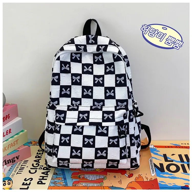 URBAN FOREST Nylon Backpack Unisex Black/Purple/Green/Blue-1