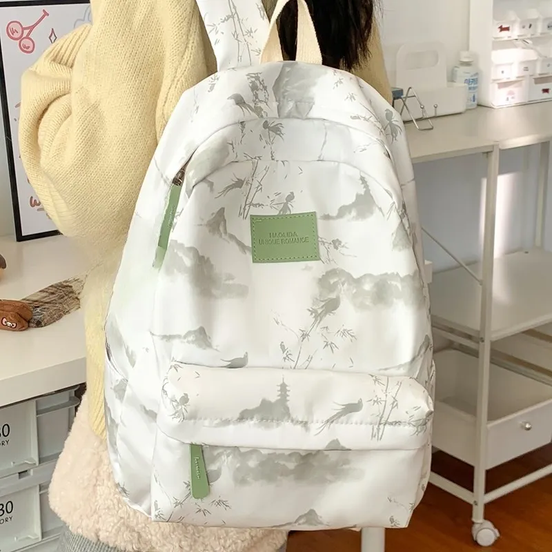 URBAN FOREST Composite Cloth Backpack Unisex Gray/Pink/Red/Green-18