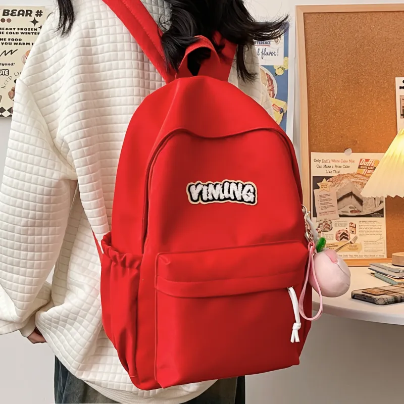 URBAN FOREST Nylon Backpack Unisex Red/Light Yellow/Green/Blue/White/Black-12