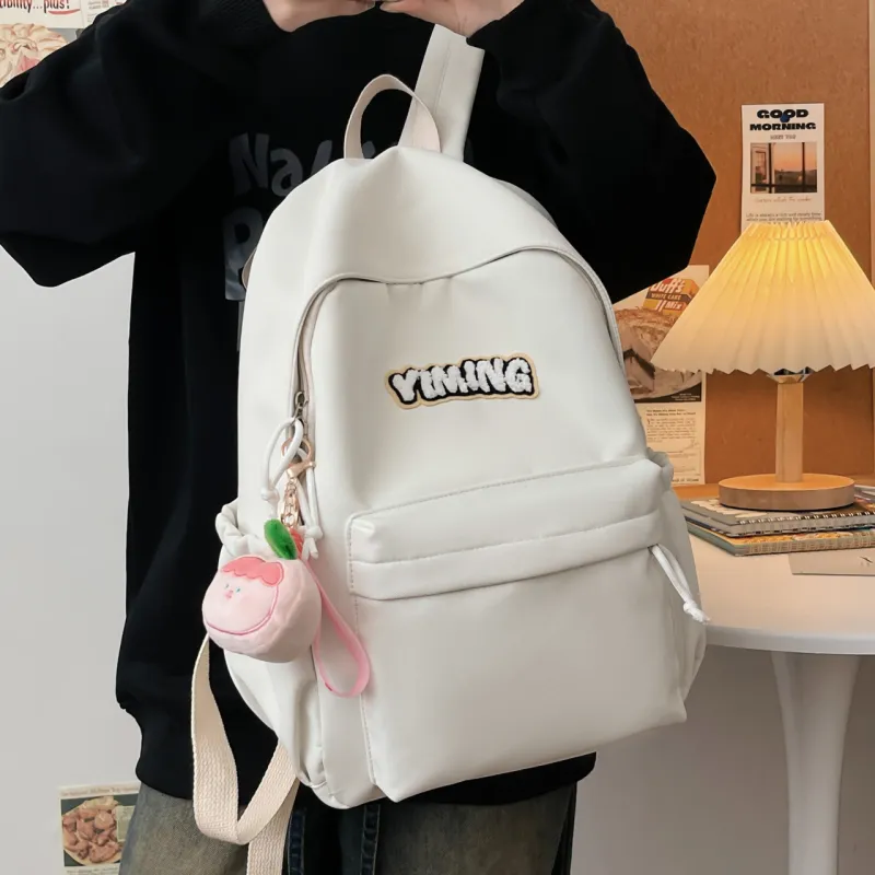 URBAN FOREST Nylon Backpack Unisex Red/Light Yellow/Green/Blue/White/Black-4