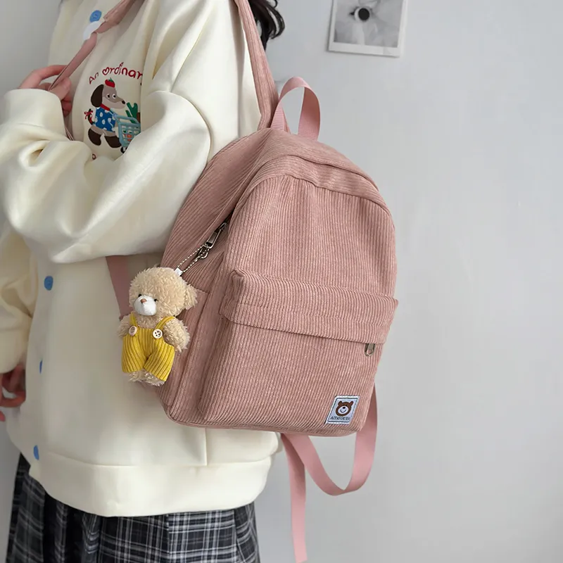 URBAN FOREST Corduroy Backpack Unisex Multicolor-3