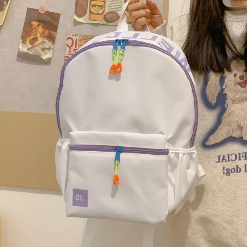 URBAN FOREST Polyester Backpack Unisex White/Black/Purple/Green/Blue-1