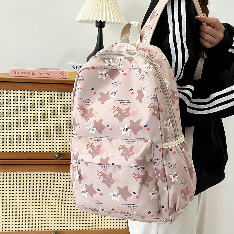 URBAN FOREST Nylon Backpack Unisex Purple/Khaki/Blue/Pink-8