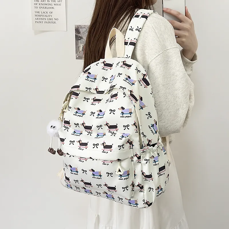 URBAN FOREST Nylon Backpack Women's White/Pink/Purple/Blue-3