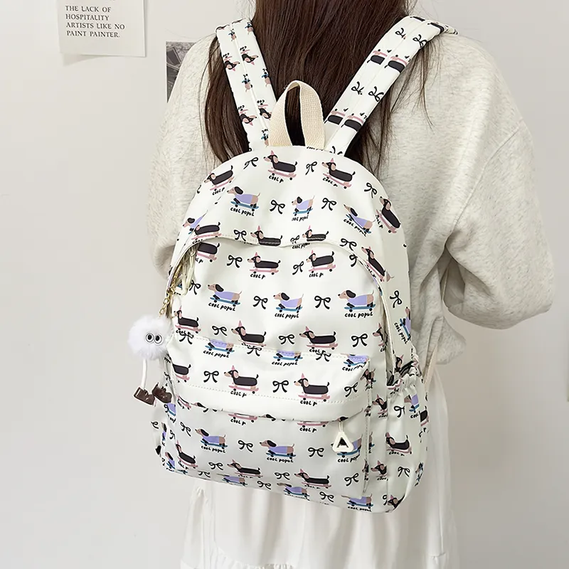 URBAN FOREST Nylon Backpack Women's White/Pink/Purple/Blue-4