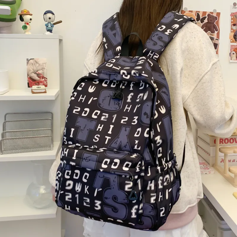 URBAN FOREST Composite Cloth Backpack Unisex Gray White/Ecru Black-2