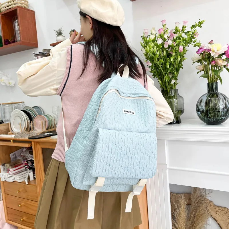 URBAN FOREST Polyester Backpack Unisex Sky Blue/Yellow/Green/Pink/Black-2
