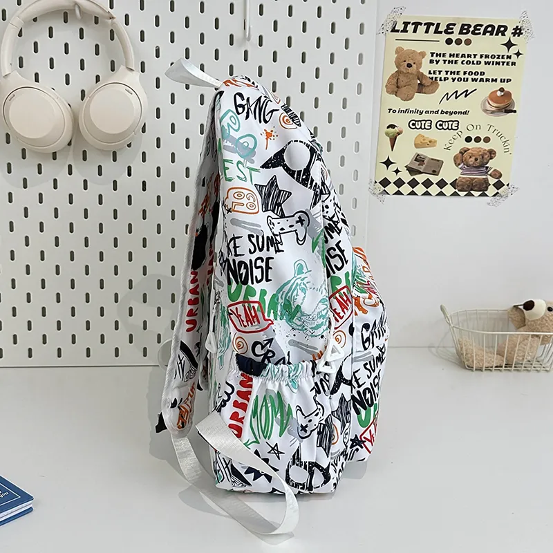 URBAN FOREST Polyester Backpack Regular Unisex White/Gray/Black/Blue-1