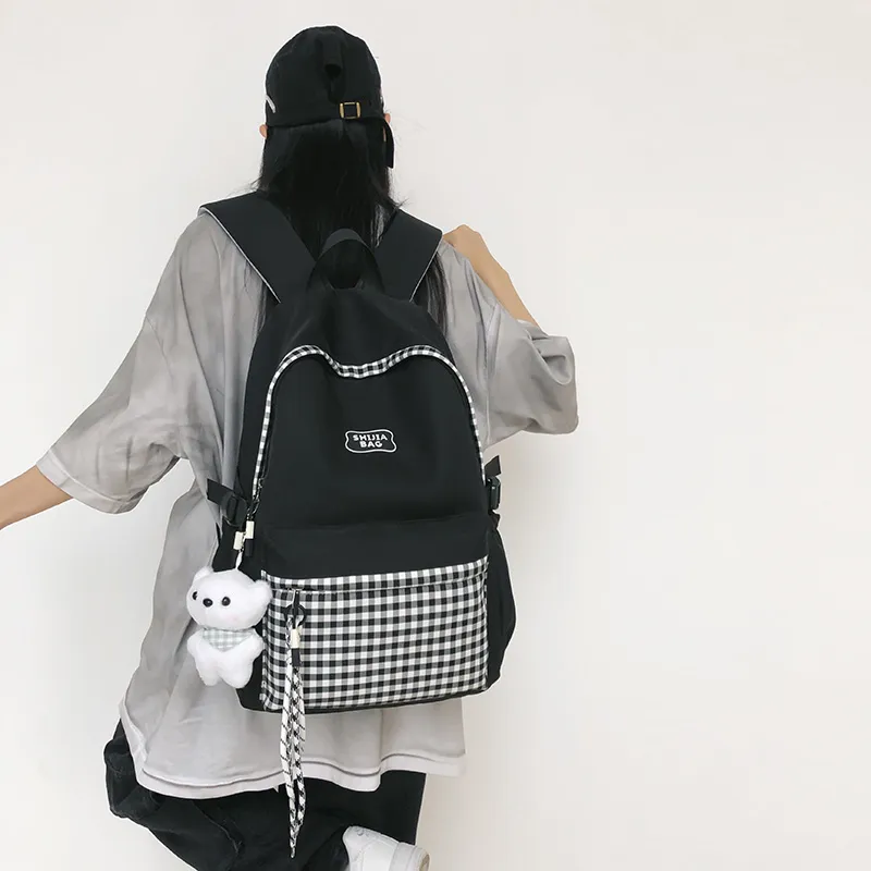 URBAN FOREST Nylon Backpack Unisex White/Black-7