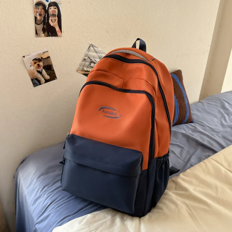 URBAN FOREST Nylon Backpack Unisex Pink/Orange/Yellow/Khaki/White-4